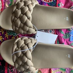 H&M beige cross sandals
